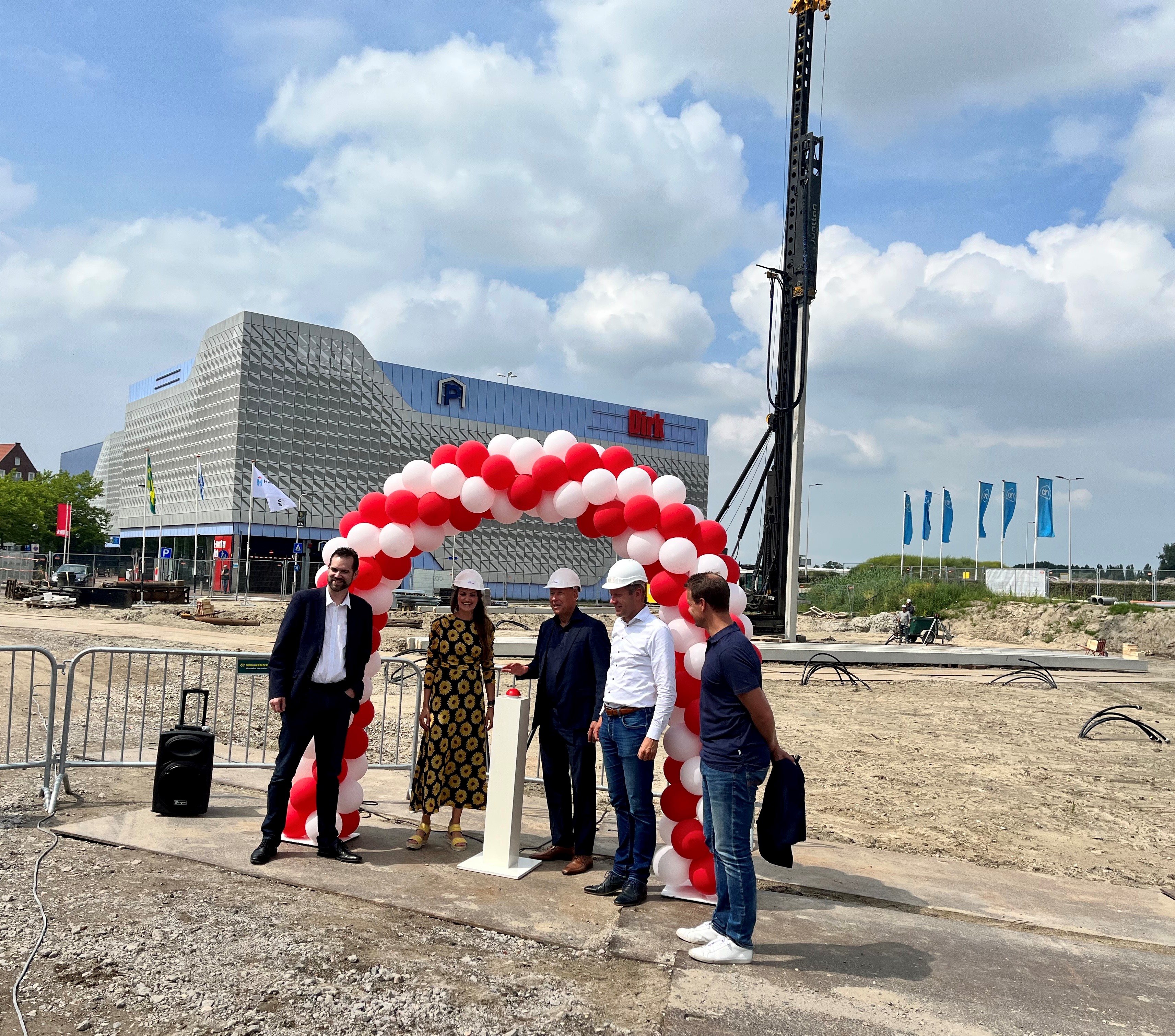 Foto wethouders Mijnans en Hottentot start bouw Centrumpoort